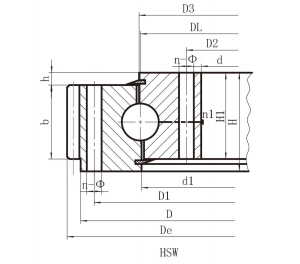 single row ball slewing bearing (HS series) external gear シングルローボールスリーウィングベアリング(HSシリーズ)外部ギア