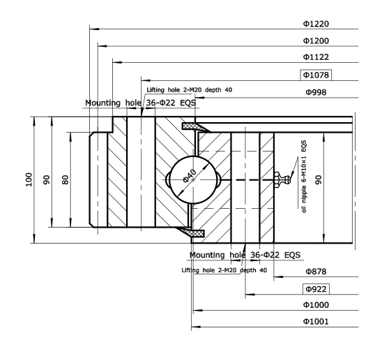 4ポイントコンタクトボールスリーウィングベアリング