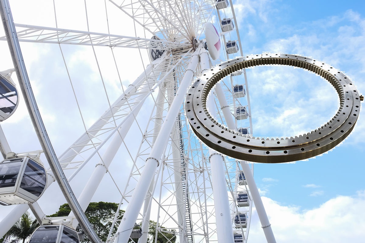 ヘビーデューティーシングルローボール内部ギア大型サイズフェリスホイールのためのスリーニングリングベアリング（2）